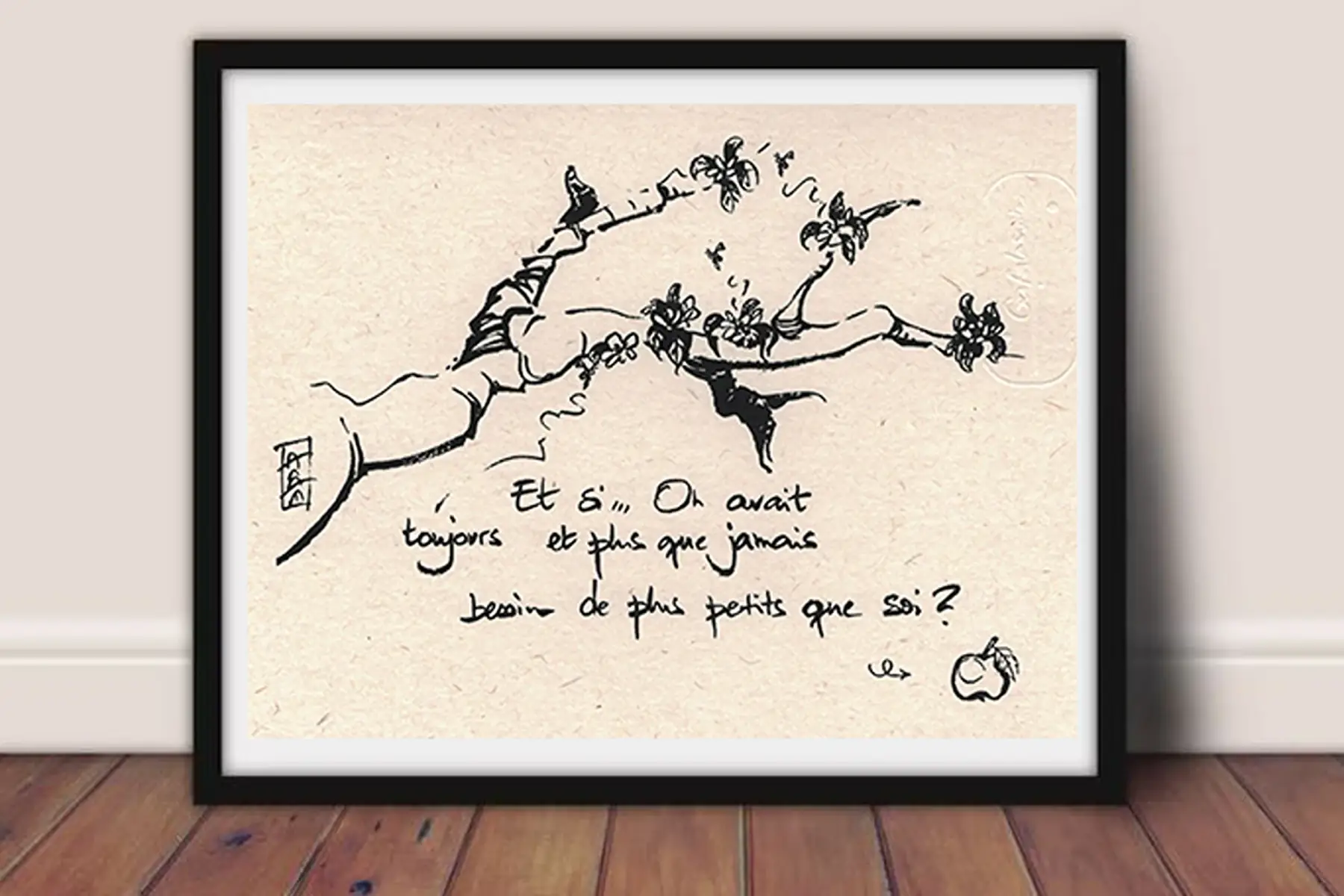 sérigraphie encadrée "abeilles"