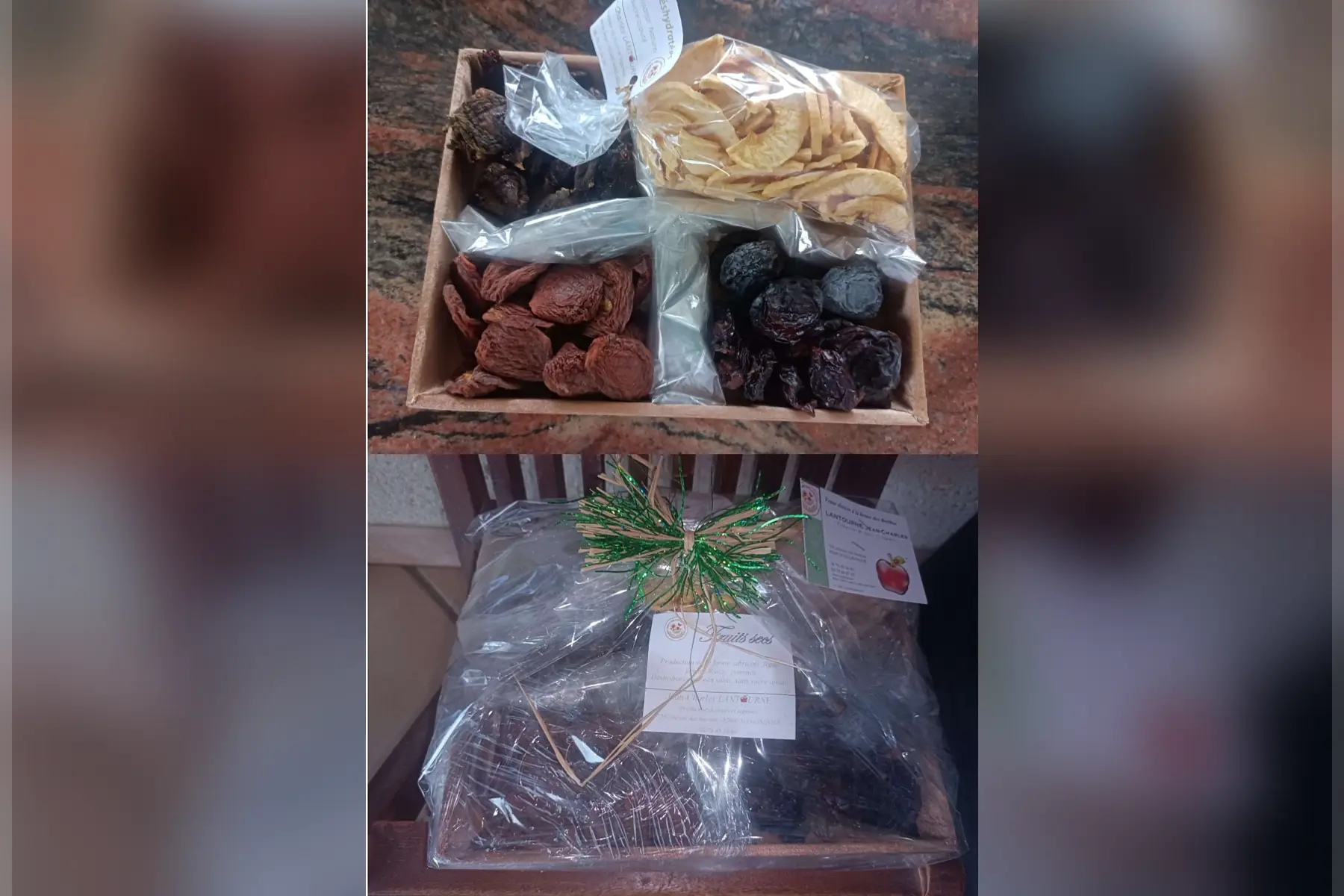 Plateau de fruits deshydratés