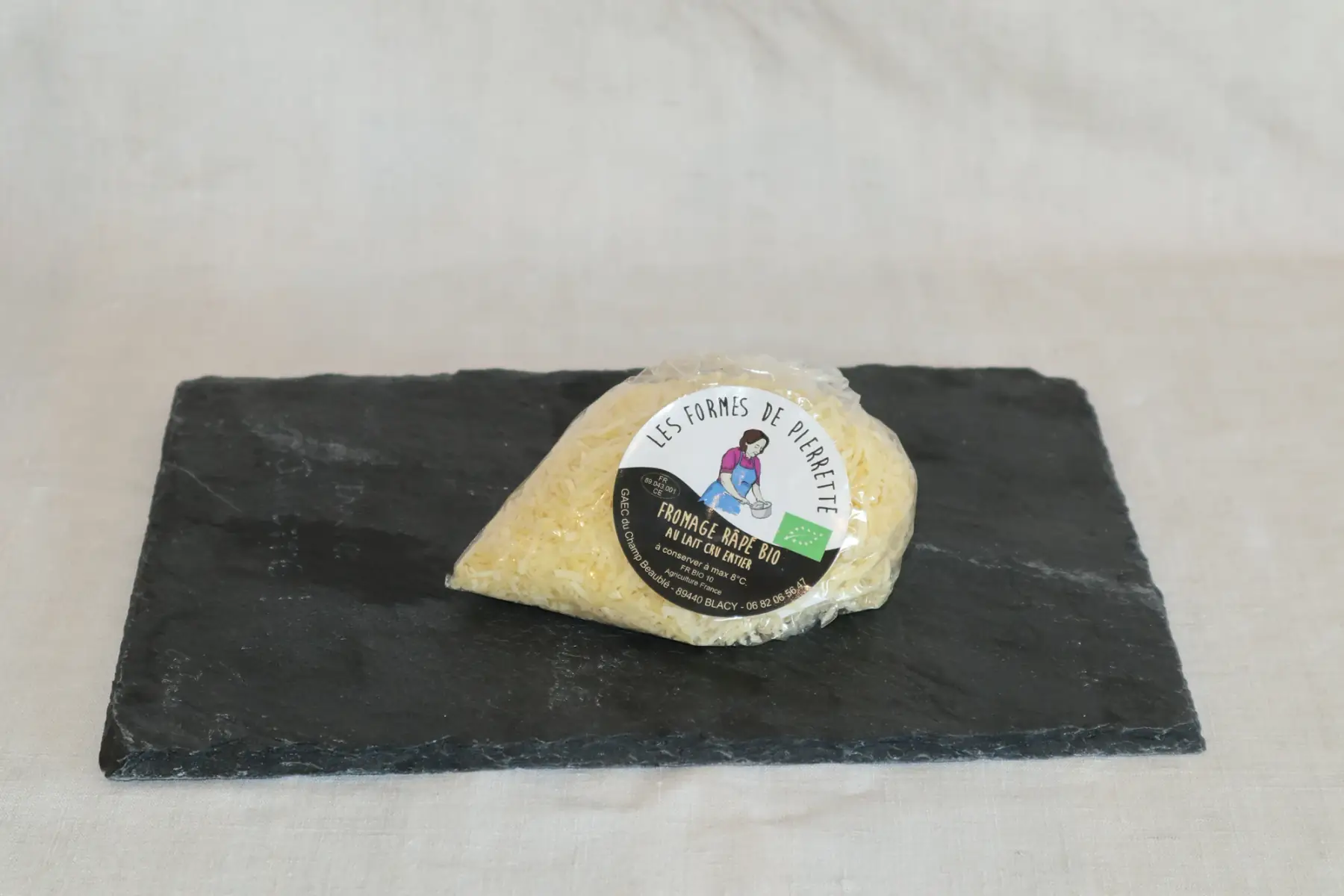 fromage râpé au lait cru bio