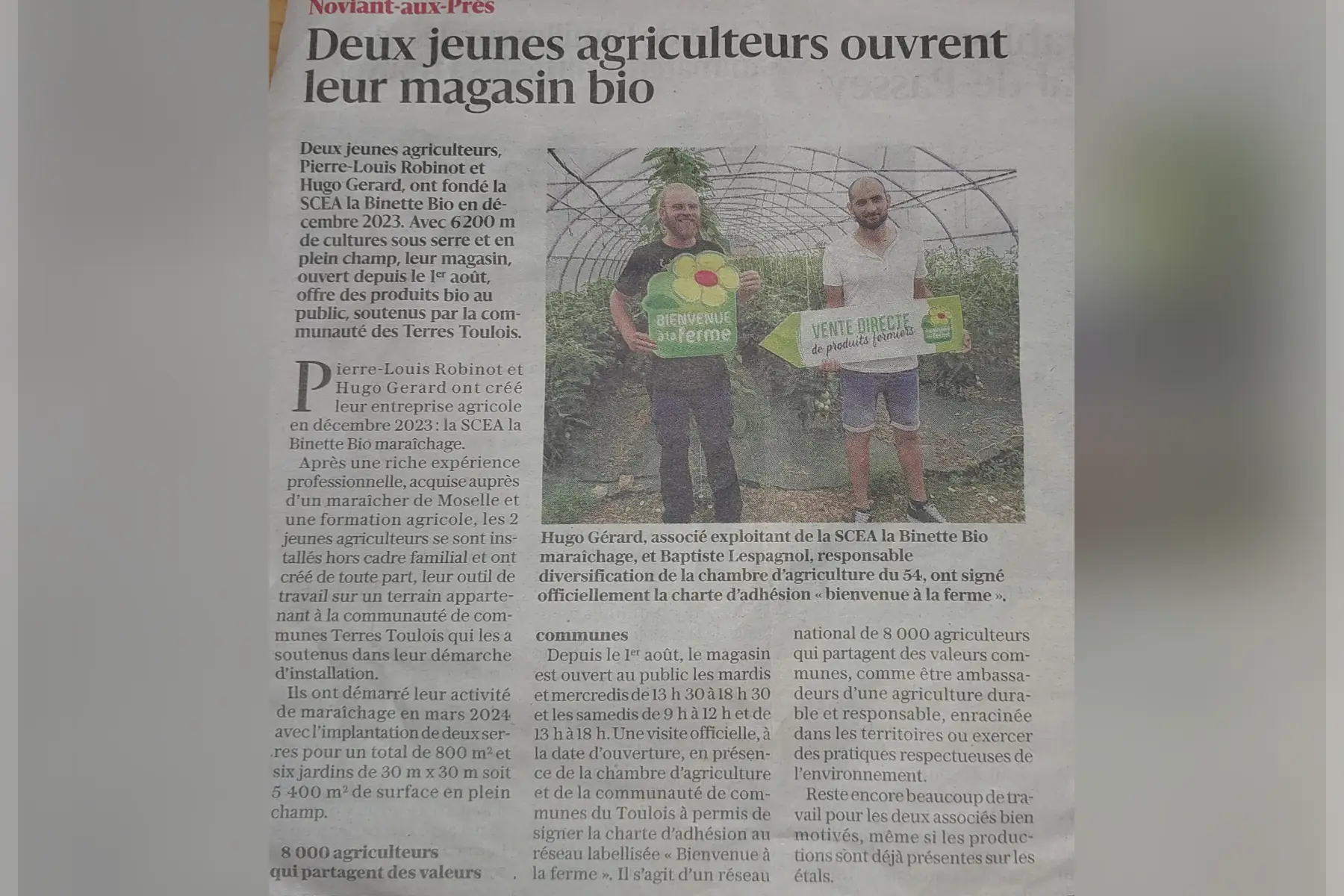 s.c.e.a. la binette bio maraichage