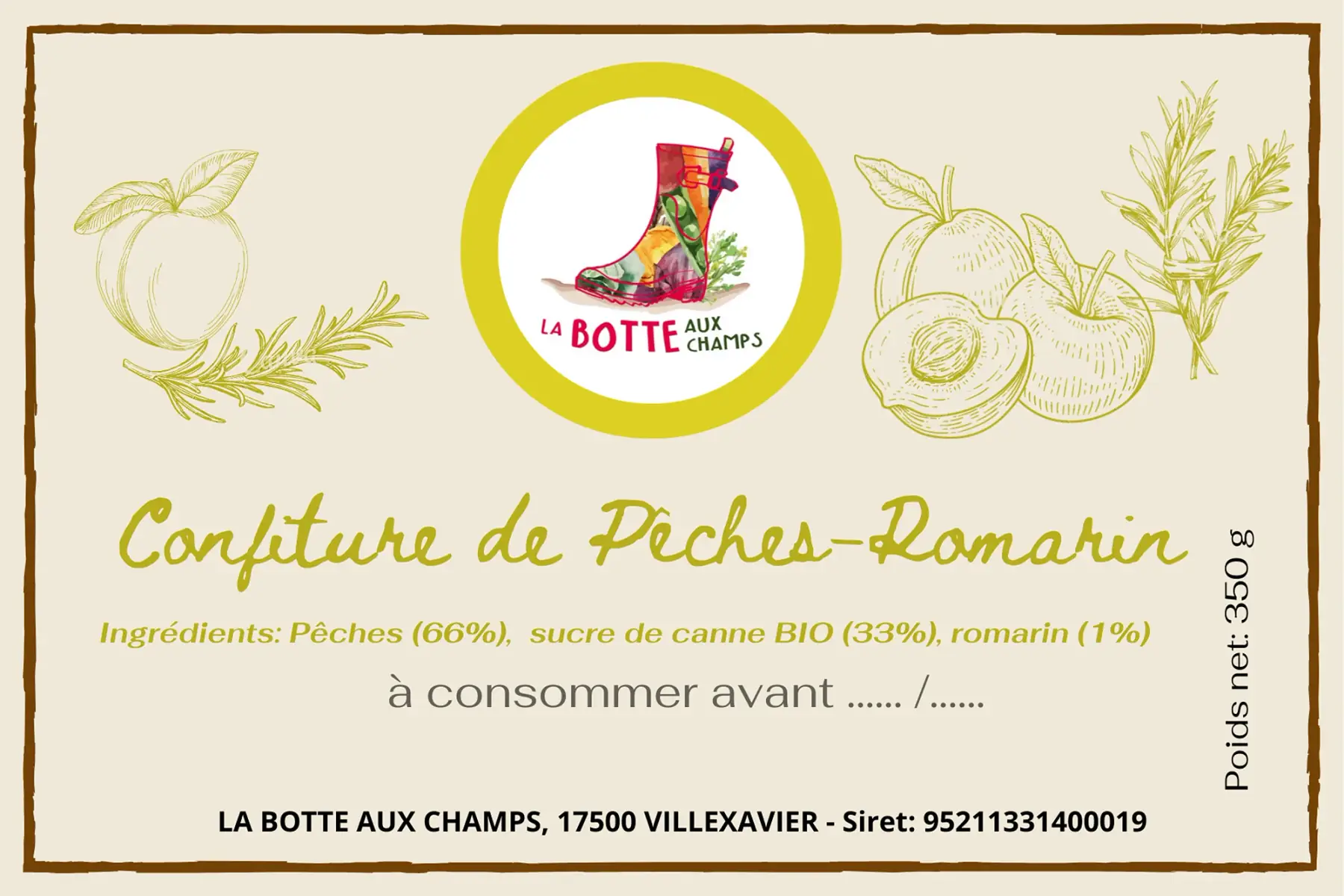 Confiture Pêches Romarin