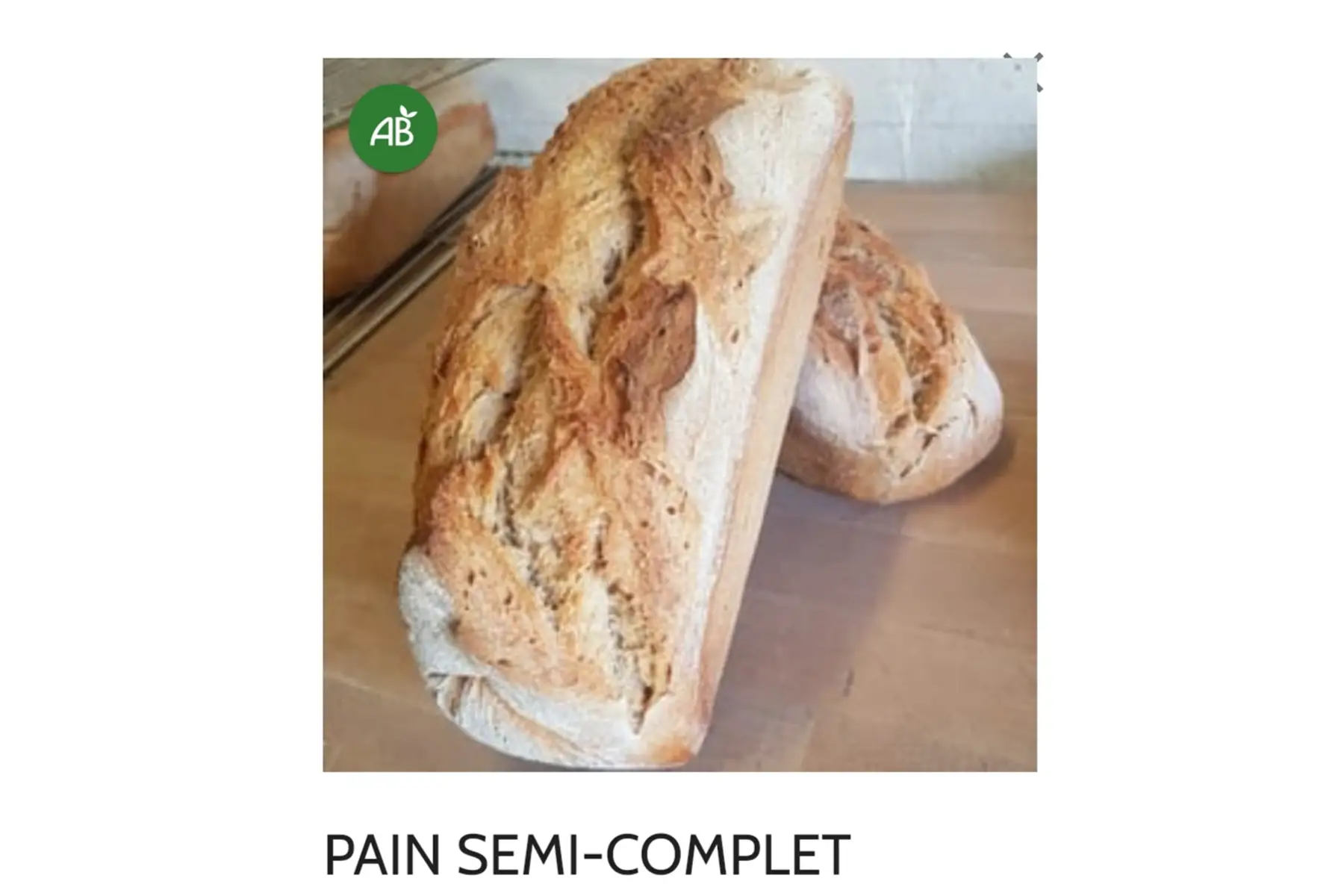 Pain au levain semi-complet 1kg moulé
