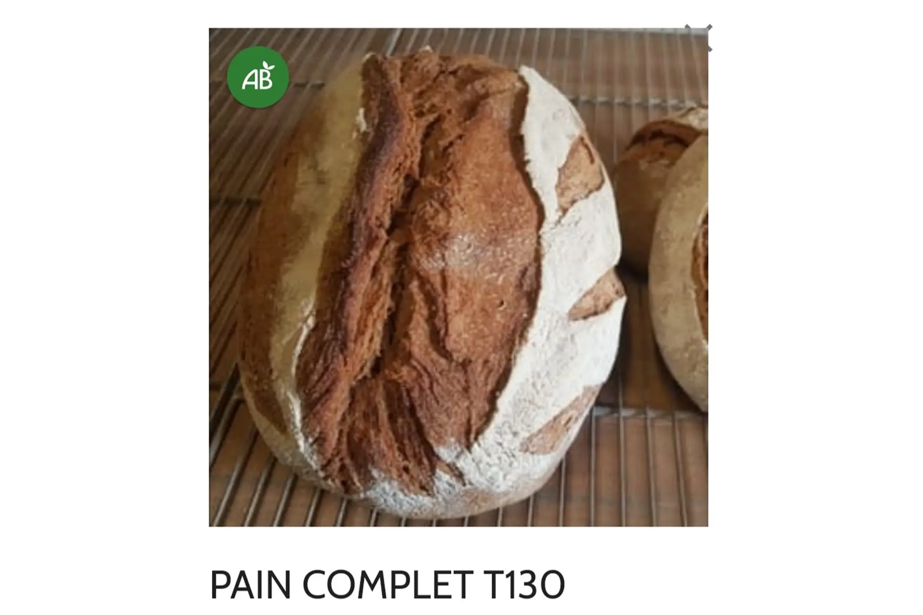 Pain complet au levain 1kg façonné à la main