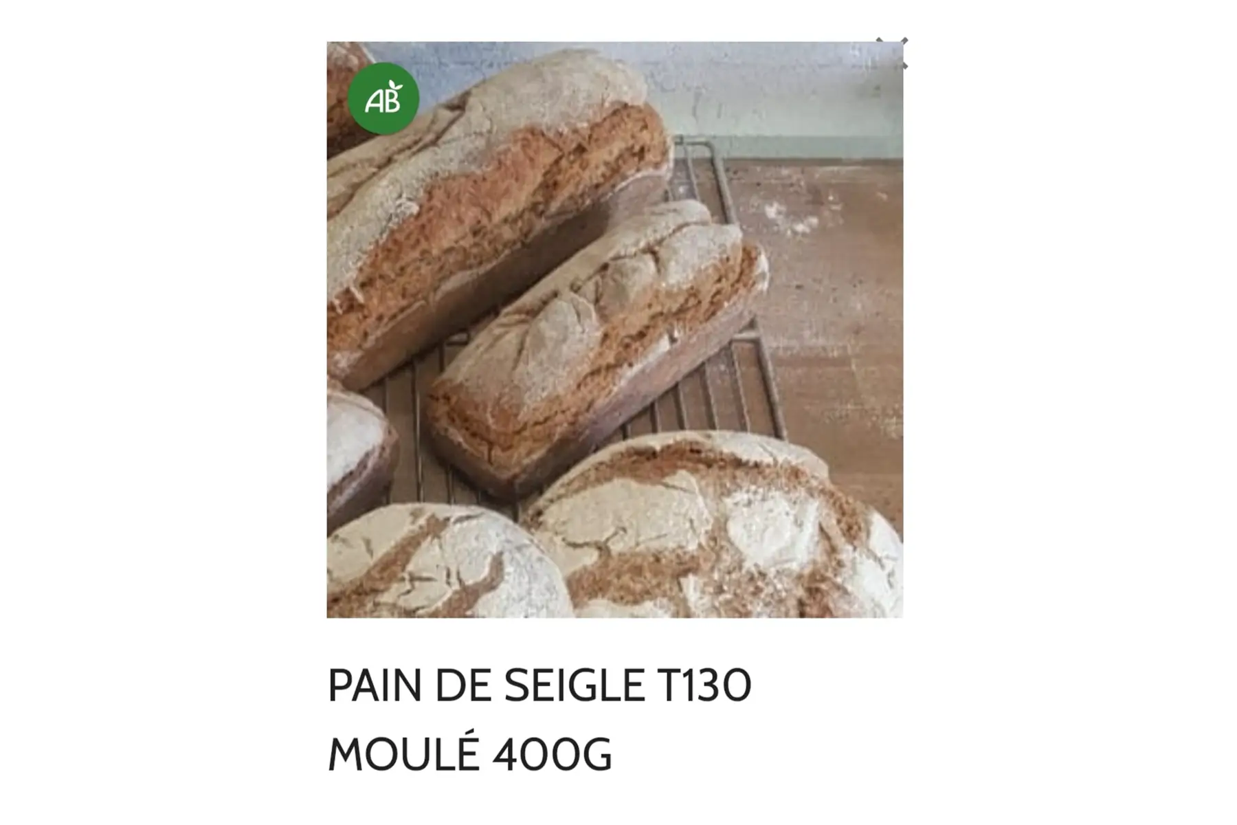 Pain de seigle 70% 400g moulé