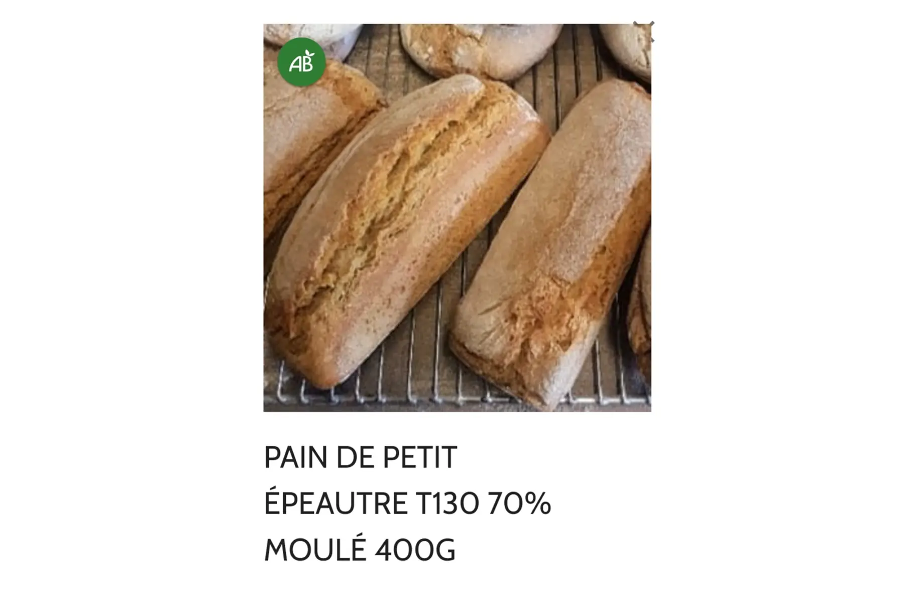 Petit épeautre 70% moulé 400g
