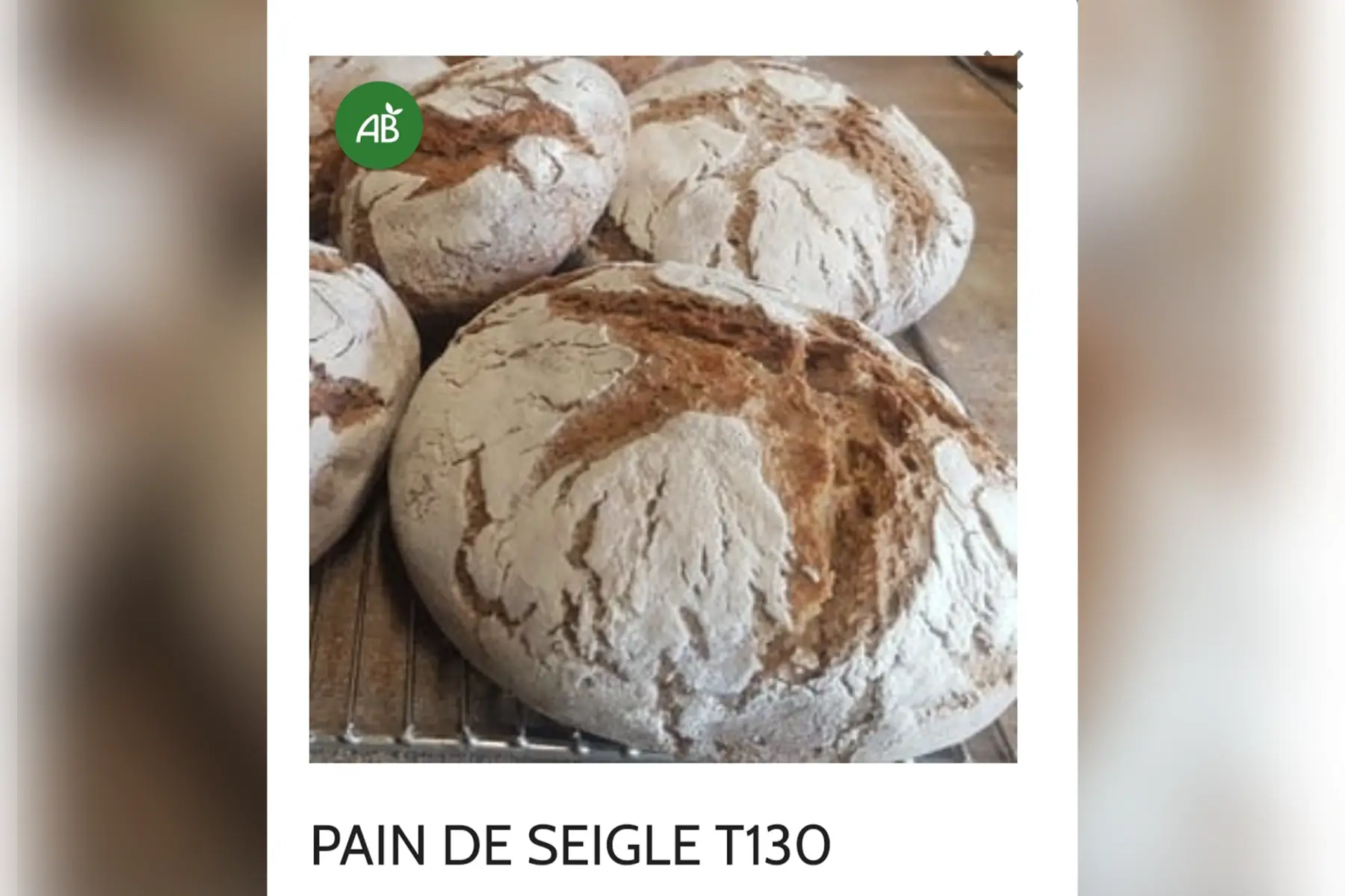 Pain de seigle 70% 1kg façonné à la main