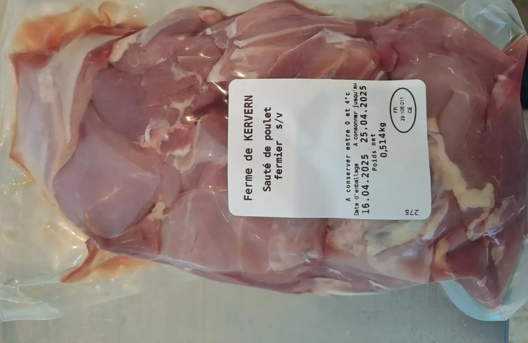 Sauté de poulet sous-vide 500 g