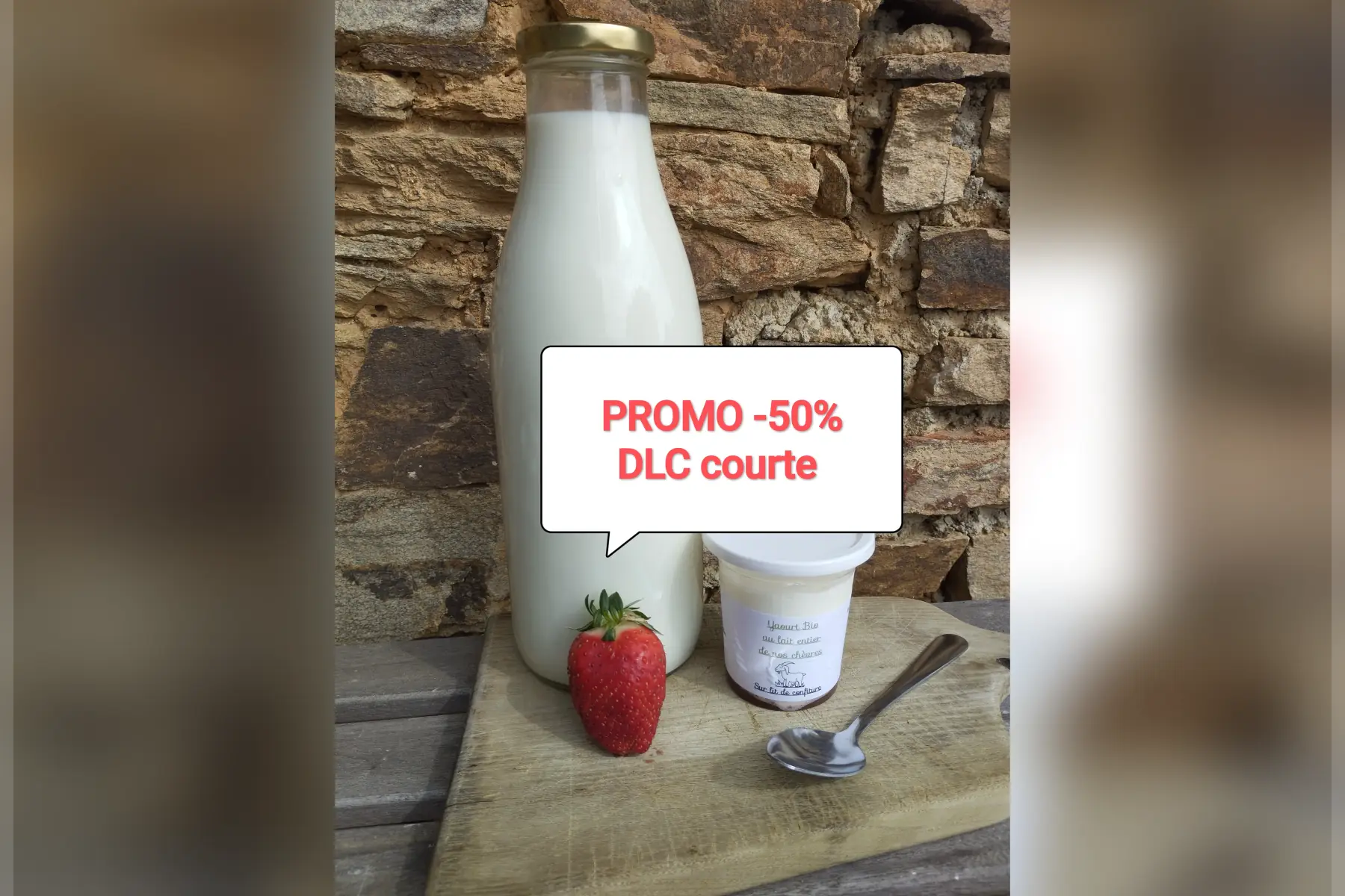 Promo yaourts chèvre confiture de fraise