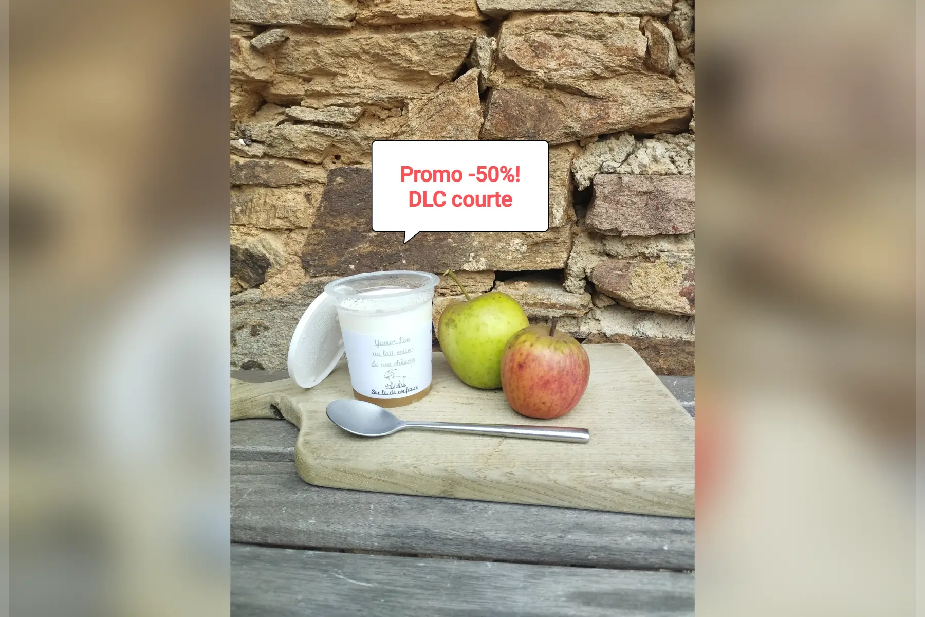 Promo yaourts chèvre confiture Pomme cannelle