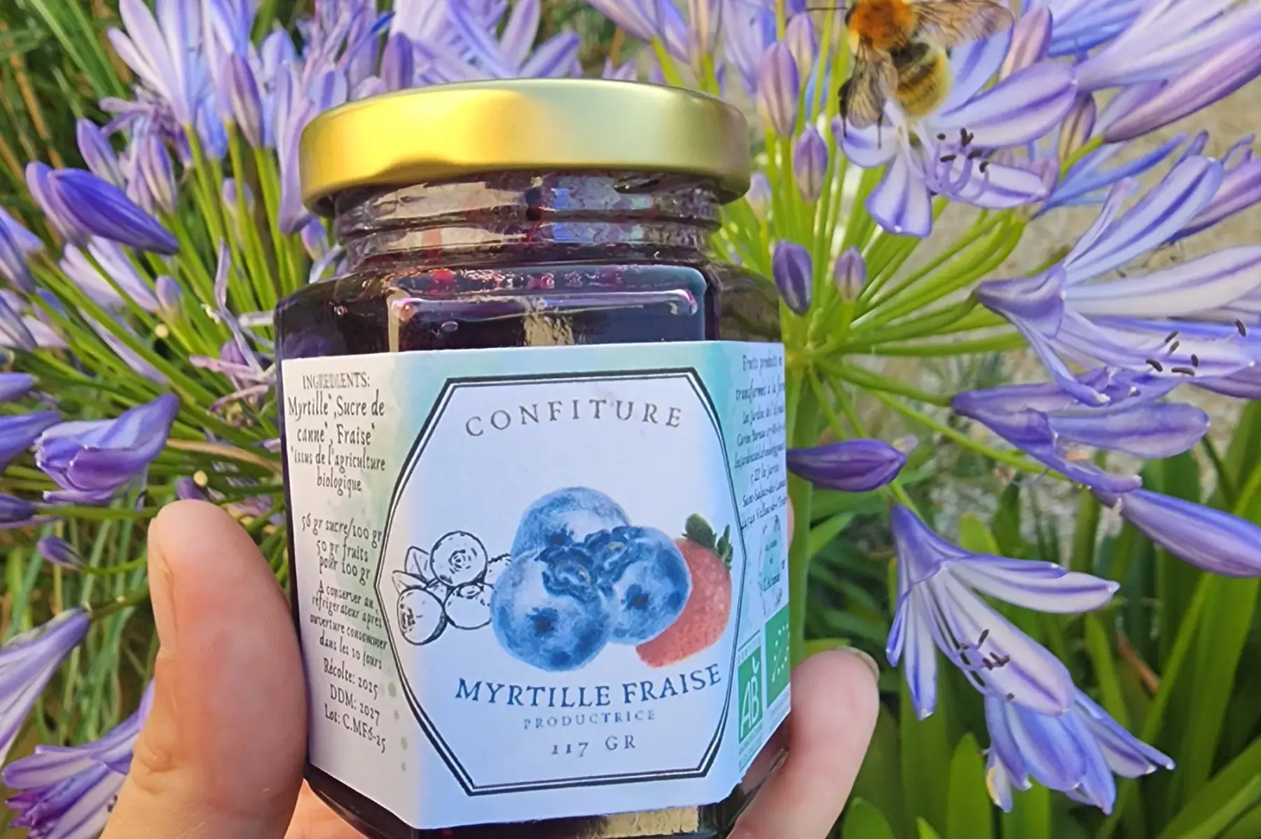 Confiture Myrtilles Fraises