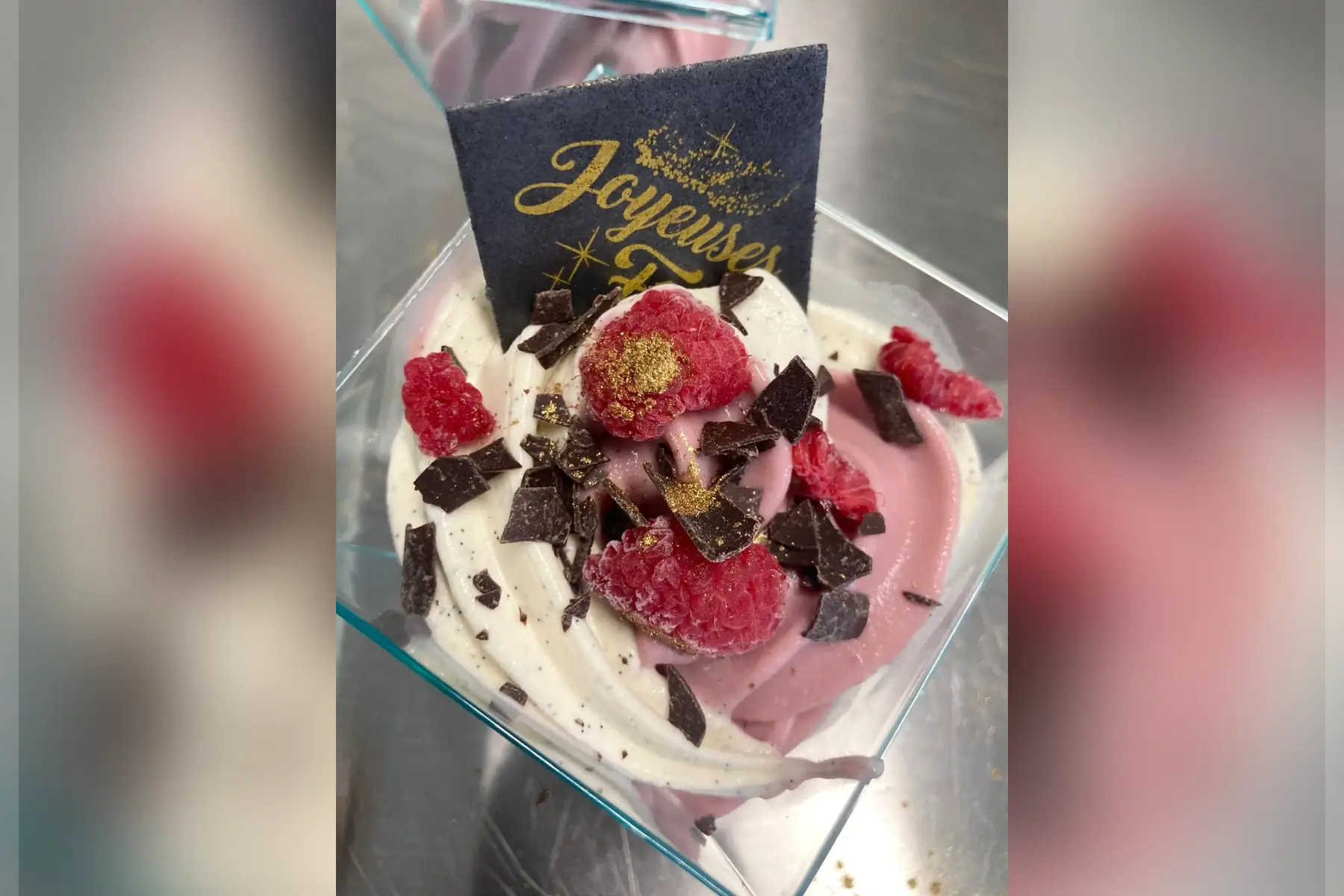 Verrine glacée framboise/vanille