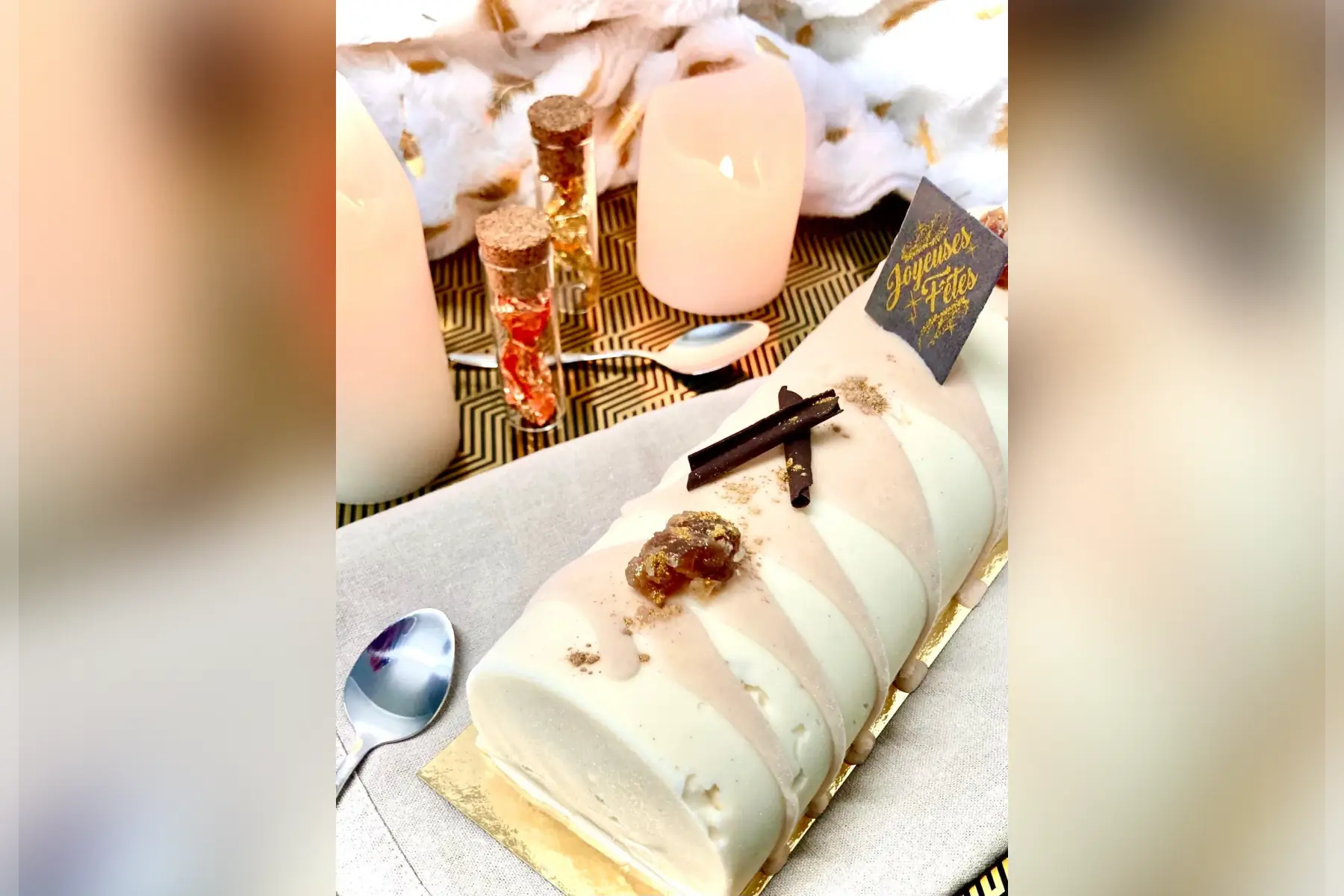 Bûche glacée châtaigne/skyr vanillé