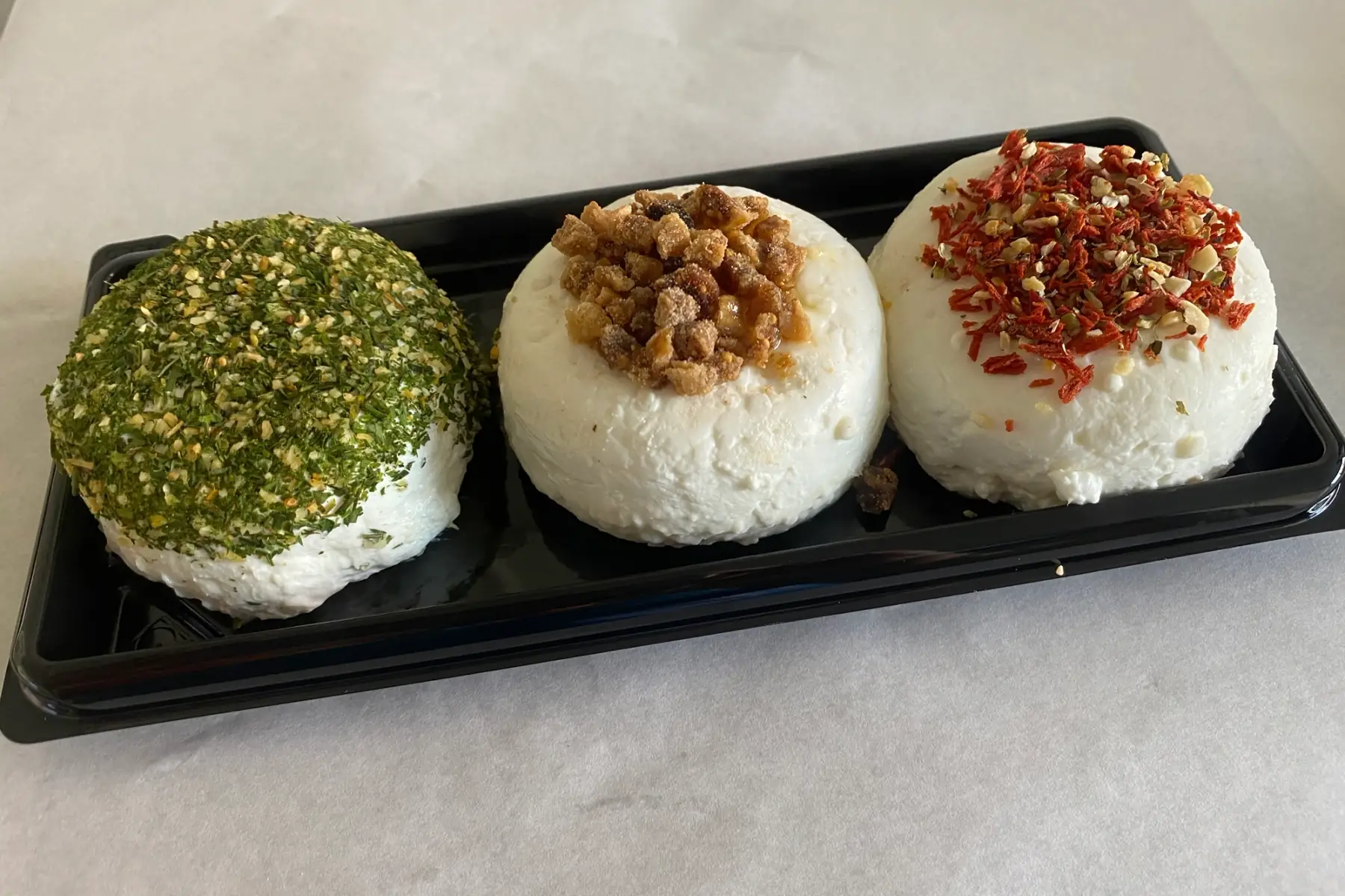 Trio de fromage frais au lait de chèvre pasteurisé