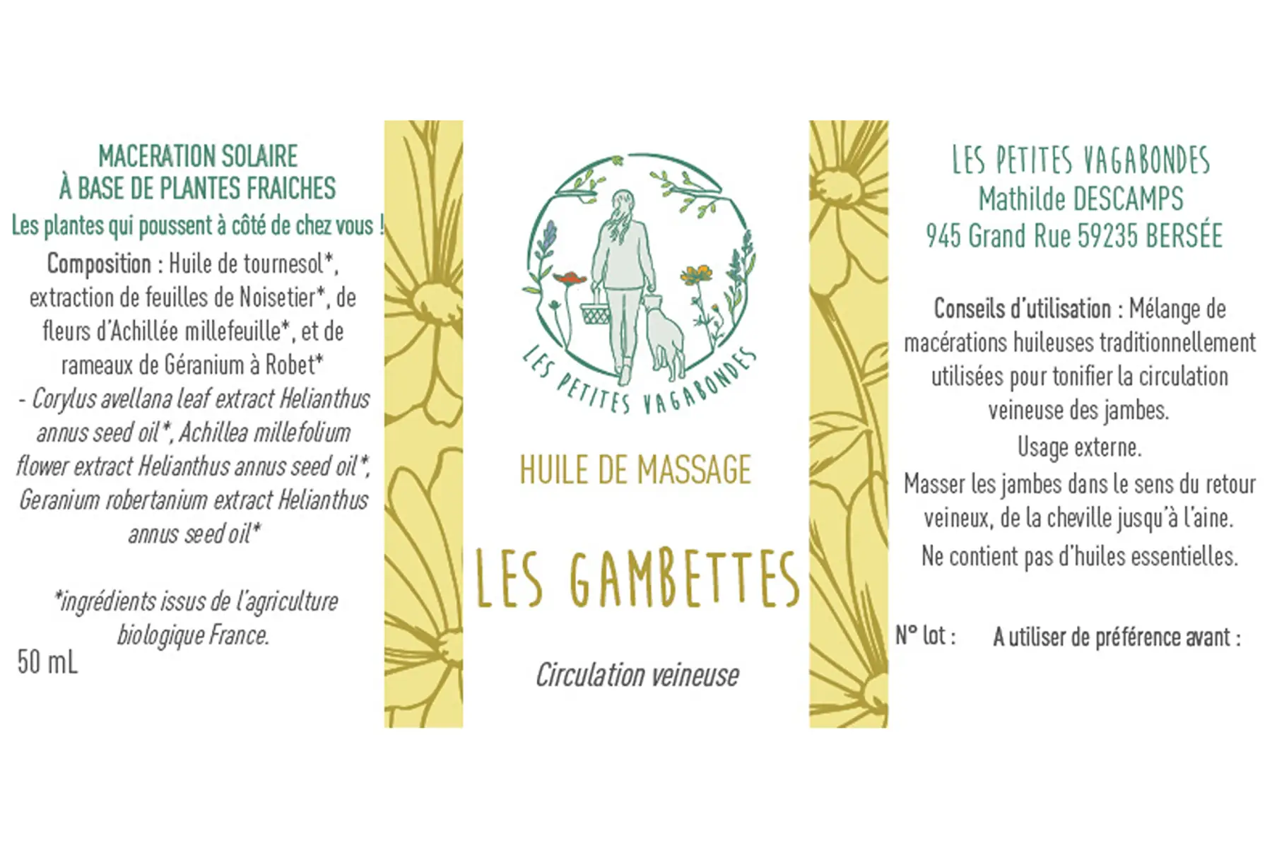 Huile de massage "Les gambettes"