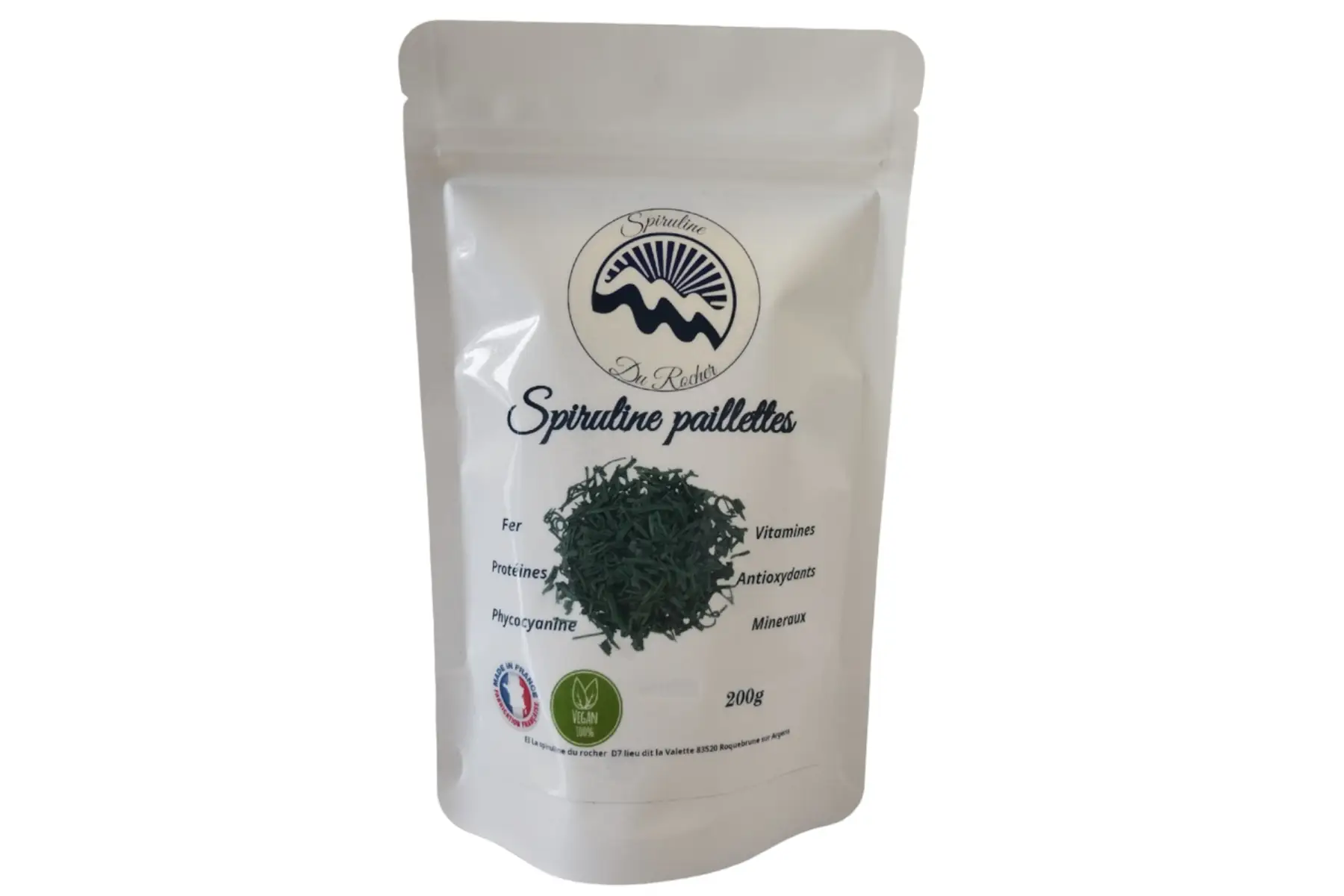 Spiruline en paillettes 200g - Spiruline artisanale française