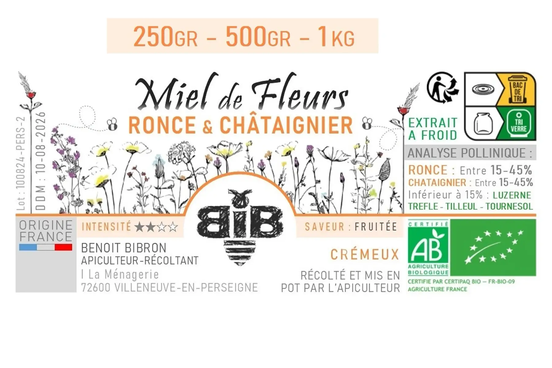 Miel de Fleurs - Ronce & Châtaignier