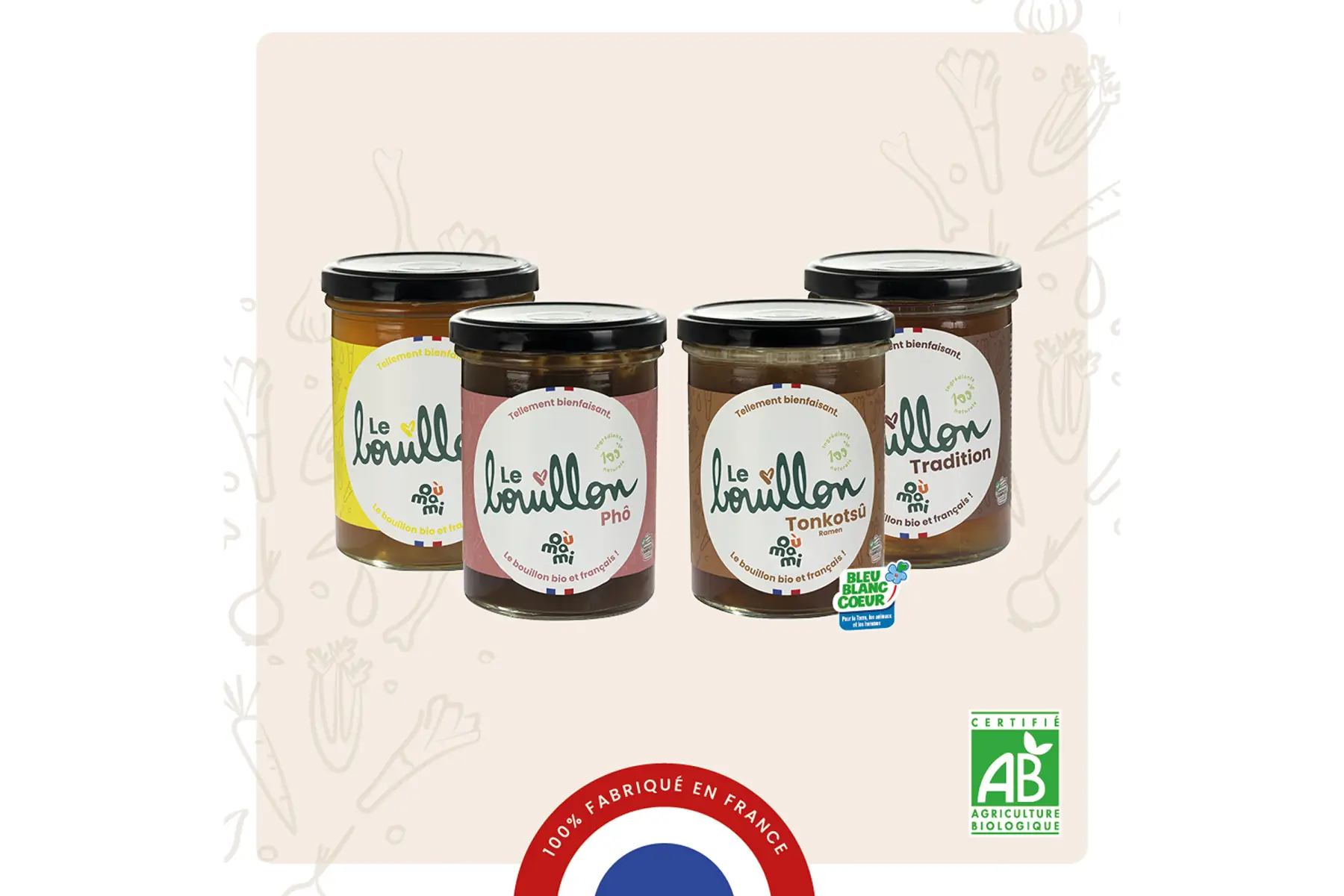 Coffret Découverte Bienfaisante ( x 4 pots de bouillon d'os de 370 ml)