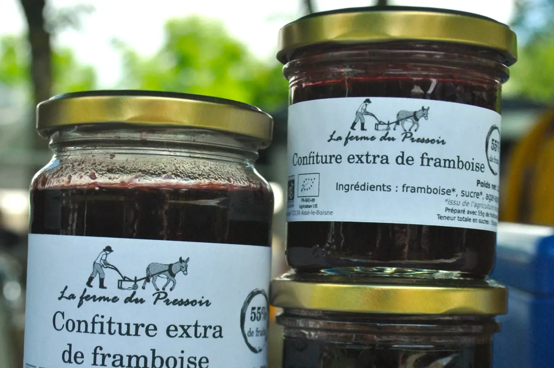 Confiture extra de framboise 55% - petit pot
