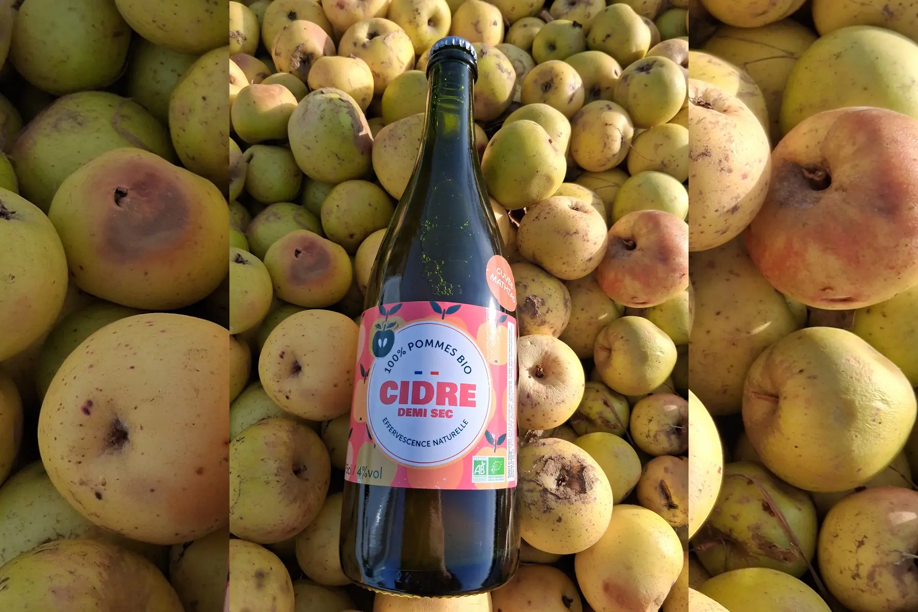 cidre bio 1/2 sec 75cl - cuvée mathias