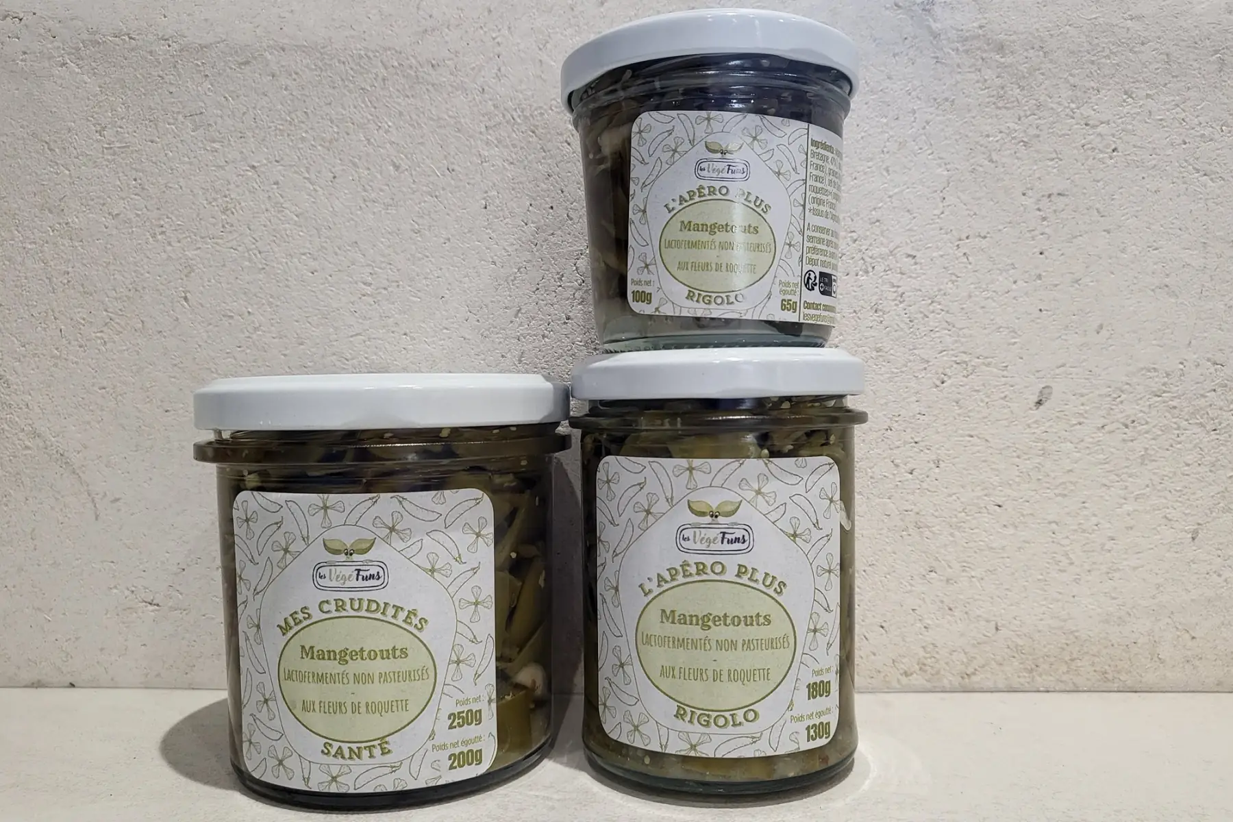Mangetouts lactofermentés non pasteurisés