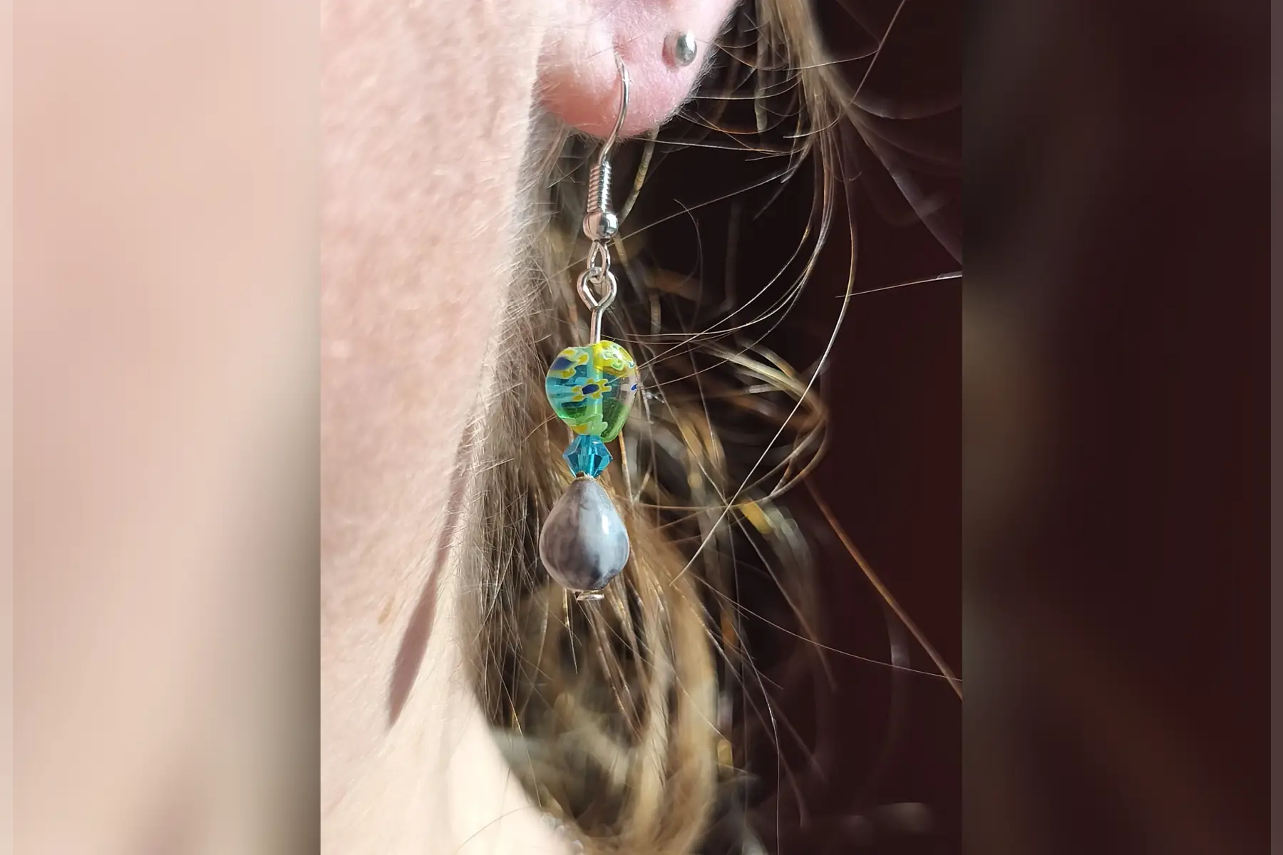 Boucles d’oreilles Verre de Murano bleu/vert