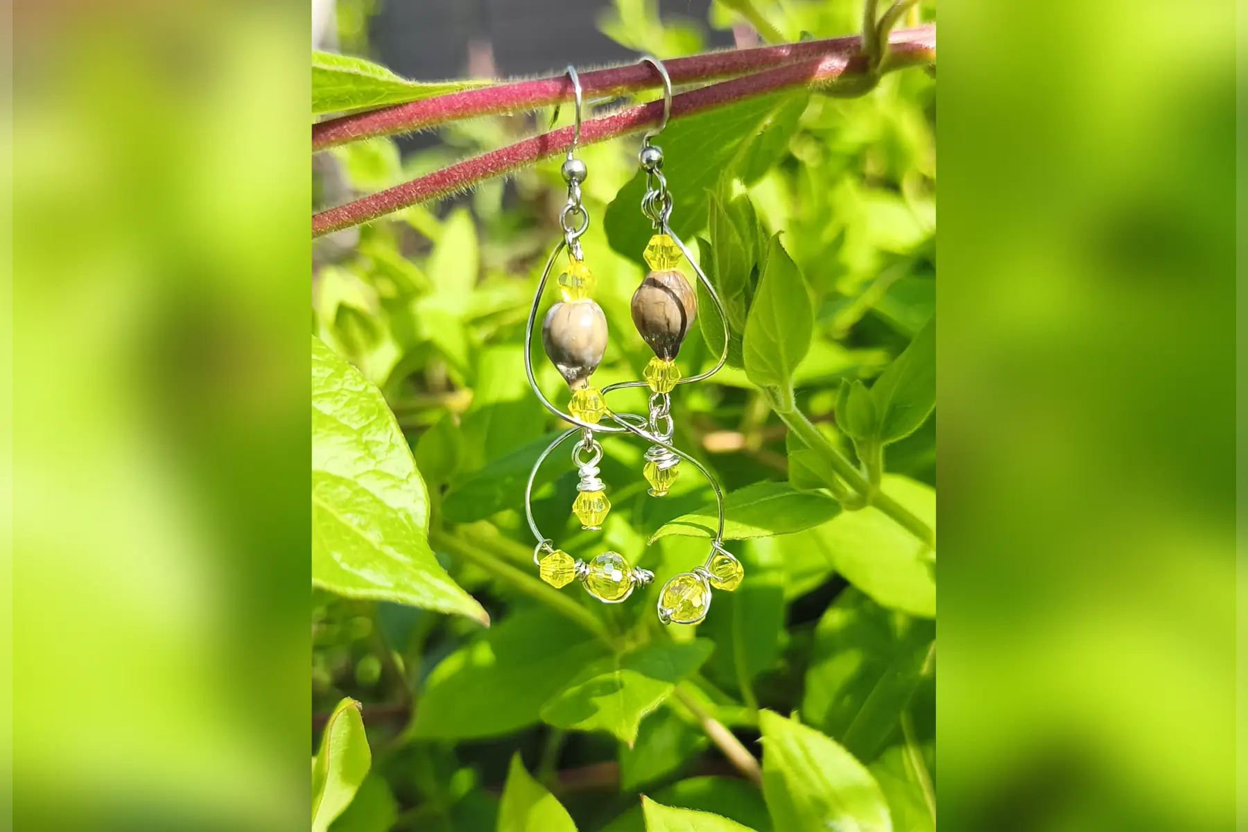 Boucles d’oreilles spirale jaune 2