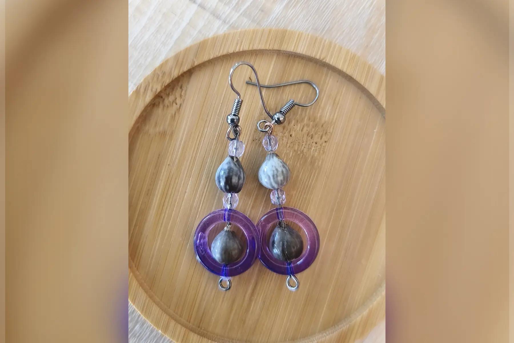 Boucles d’oreilles cercles violets