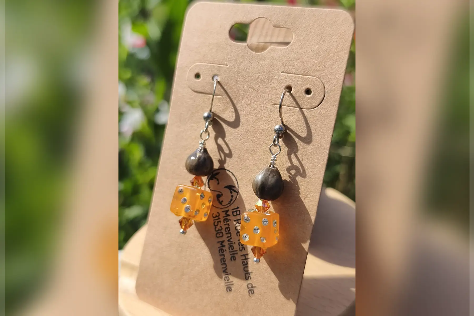 Boucles d’oreilles dés oranges