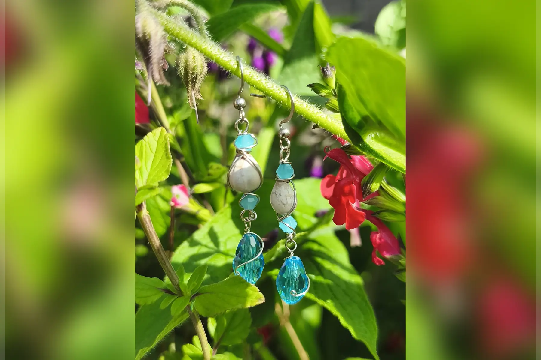 Boucles d’oreilles bleu Océan